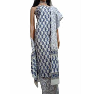 sanganeri handblock print cotton unstitched suit