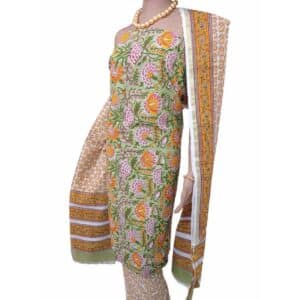 multicolor green unstitched suit