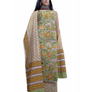 sanganeri print unstitched suit