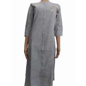 Striped cotton kurti with embroidery