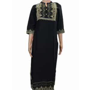 Black Color Cotton Kurti with Beautiful Ethnic Print