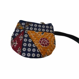 hand blocked multi color pouch