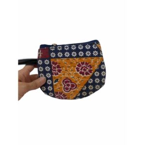 hand blocked multi color pouch