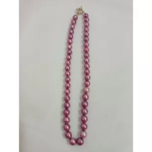 magenta pink pearl necklace natural