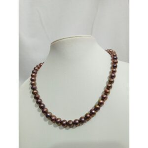 Handmade Charcoal Color Fresh Water Pearls Necklace