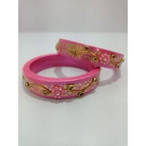 Pink lac bangles handcrafted